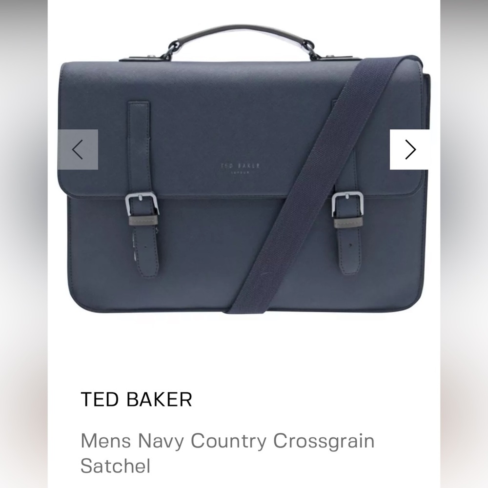 TED BAKER
Mens Navy Country Crossgrain Satchel